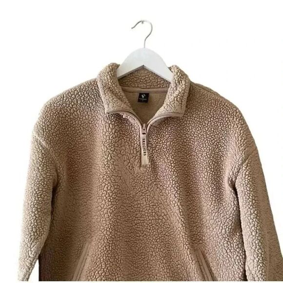 Skechers Boxy Sherpa Fleece Pullover Sweater Sweatshirt Long Sleeves SZ S # 1762 - Picture 3 of 15